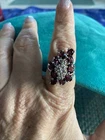 VTG Sterling Silver Purple Rhinestone Cocktail Ring Size 7 1/2