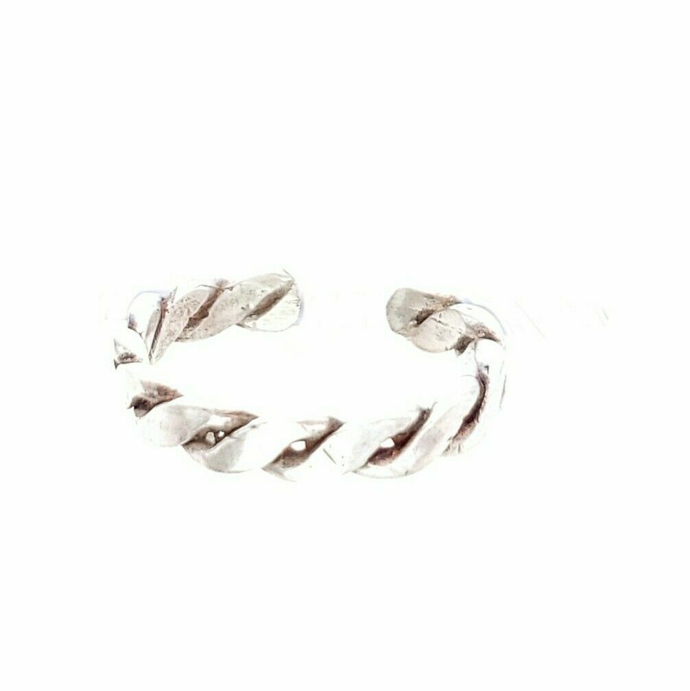 .925 Solid Sterling Silver Braided Twist Toe Ring… - image 1