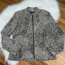 Dress Barn Collection Women s Size 12 Gold Silver Formal Zip Up Light Blazer
