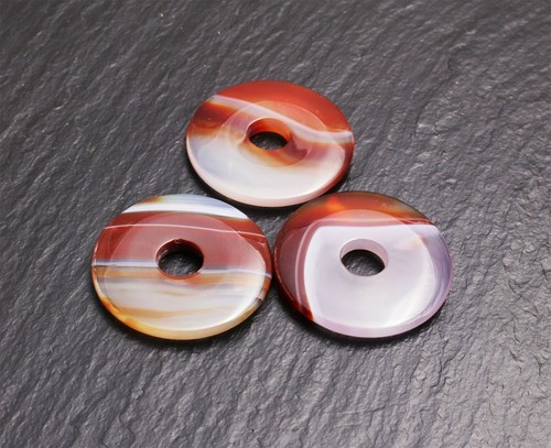 Edelstein Donuts A-L 20 30 40 50 mm für Lederband Kette Pi Scheibe Steinschatz - Bild 21 von 273