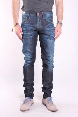 REPLAY M914 118 C47 001 BAJO FC BARCELONA, Vaqueros Hombre, Denim, Azul %%%