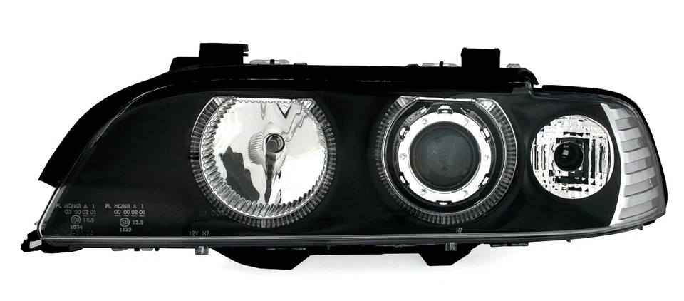 Angel Eyes Scheinwerfer Set in Schwarz Klarglas für 5er BMW E39 9/95-8/00 H7 - Bild 2 von 3