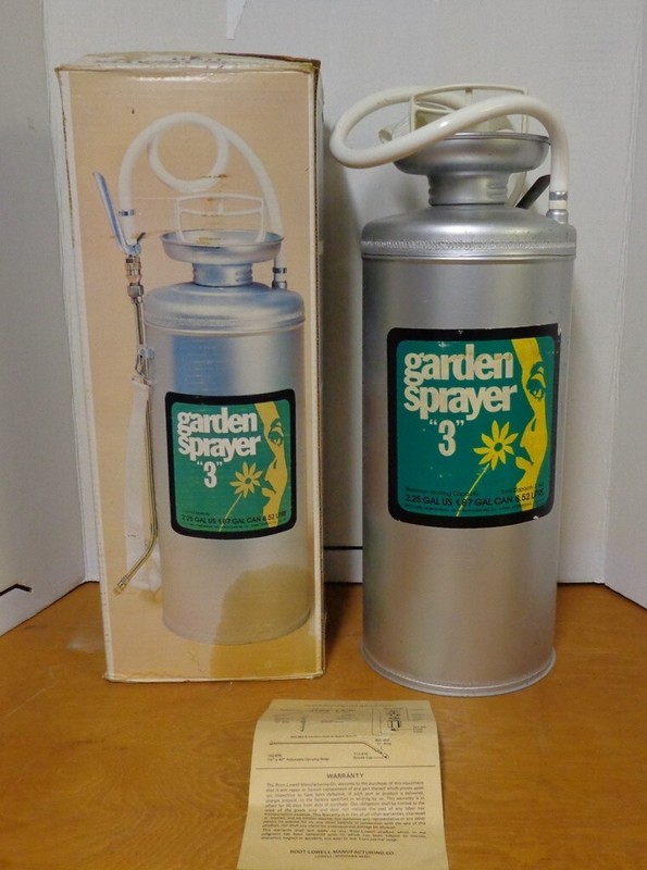 Lowell Root Vintage Rare Garden Sprayer "3" No. 1975 Stainless steel 2.25 gallon