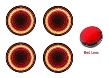 (Set/4) Round 4" LED "MIRAGE" Stop, Turn & Tail Lights - Red LED/Red Lens- S/T/T