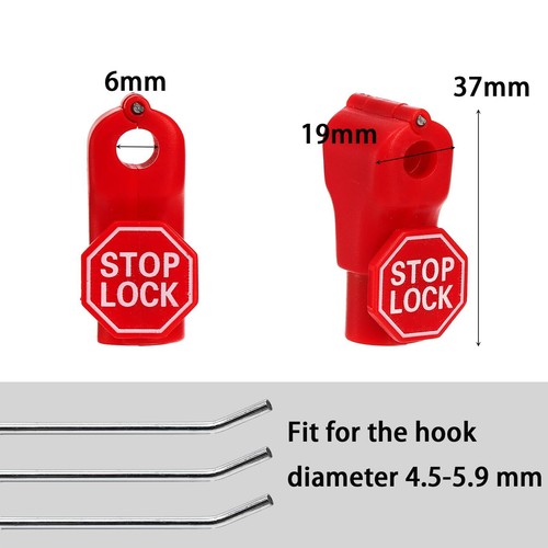 120 Pack Peg Hook Locks, 6mm Plastic Magnet Security Red Stop Lock Anti-theft... - Picture 2 of 8