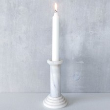 Architectural marble classical pedestal column stepped vintage candle holder