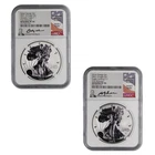 2021 American Silver Eagle 2-Coin Designer Set NGC 70 Ryder Signed Label