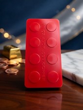 Red Lego 10 oz .999 FINE AVDP Colorized Copper Bar - IN STOCK