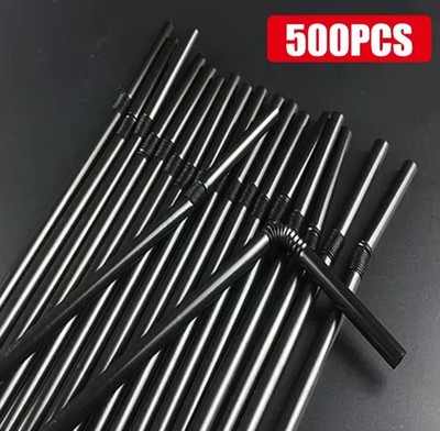 Black Flexible Straws   Party, Wedding, Kitchen Bulk 500pcs