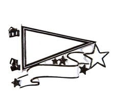 Pennants Black Personalized Christmas Ornament