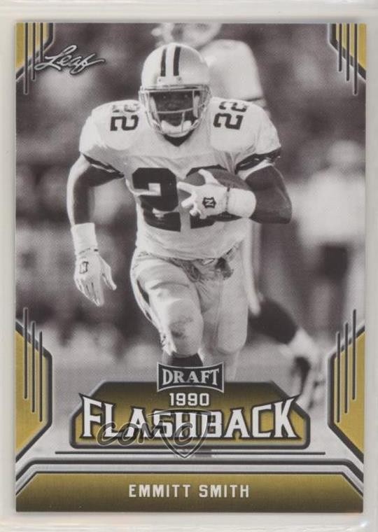 2019 Leaf Draft Flashback Gold 1990 Flashback Emmitt Smith #06 HOF 01tp