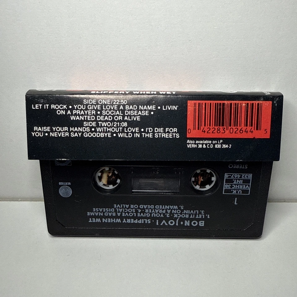 Bon Jovi - Slippery When Wet (Cassette Album) VERHC 38 - Image 2 of 4