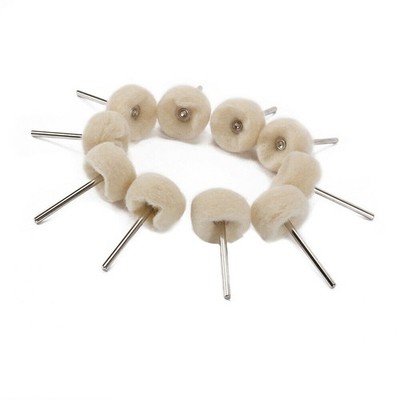10Pcs Fine Wool 1/8'' Shank Soft Polishing Brush Buffing Wheel  Rotary Tool L