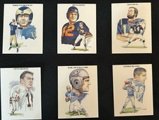 1990 All Time Great QBs Lot (6) Otto Graham Luckman Blanda Fouts Tarkenton