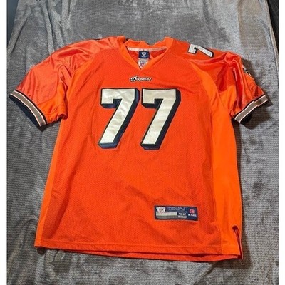 Reebok Miami Dolphins NFL Jersey Orange Stitched Number 77 Mens Size 52 R700A