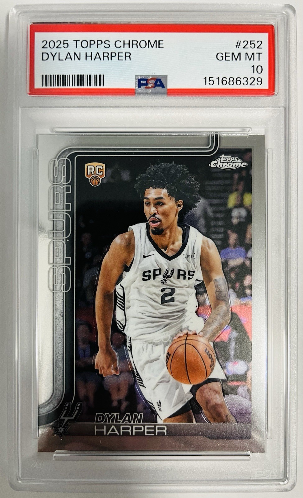 2025 Topps Chrome Dylan Harper #252 RC Rookie Card PSA 10 Gem Mint