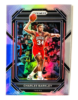 2022-23 Panini Prizm Charles Barkley SILVER Prizm Card #300 76ers Legend!