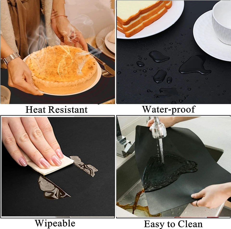 Placemats Set of 6, Leather Placemat with Coasters, Waterproof, Stain Resista... - Image 3 of 4