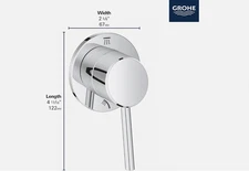 Grohe Concetto 29108001 1-Handle 2-Way Diverter Valve Only Trim Kit StarLight