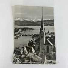 RPPC Postcard Zurich Fraumunsterkirche Mit Giarneralpen Early 1900s