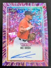 Ike Irish 2025 Leaf Vivid Baseball Base Autograph Purple /7