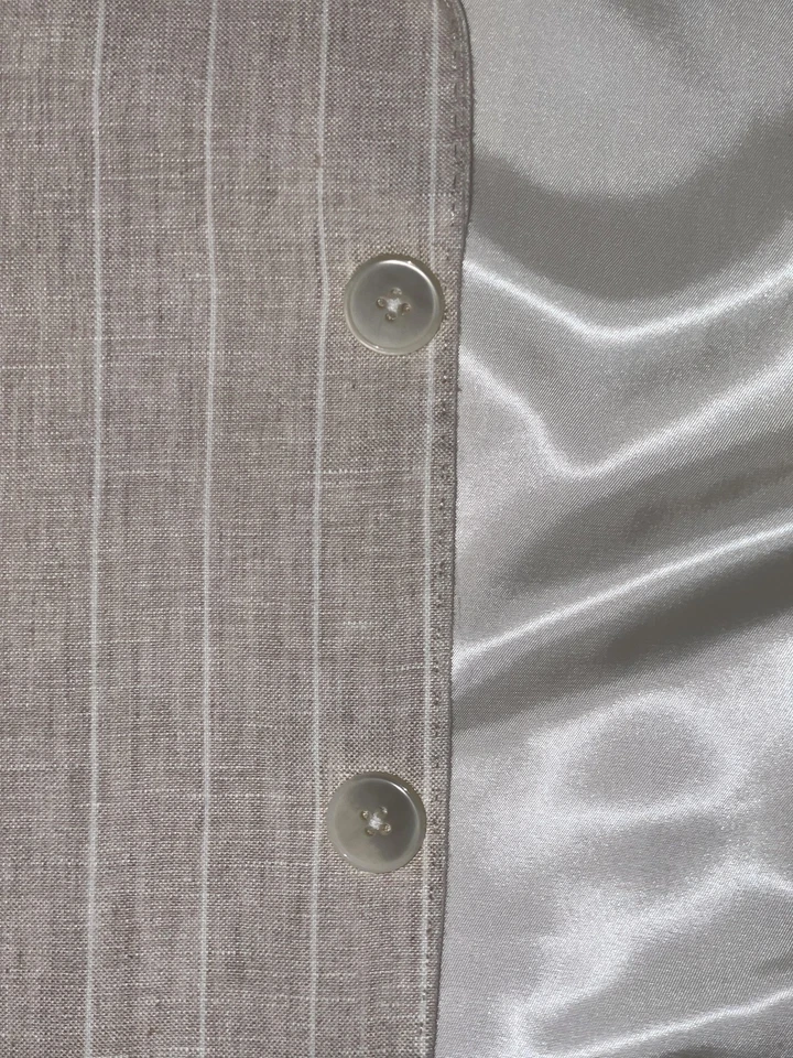 Traje Tallia Para Hombres 42R Beige Rayas 100% Lino Dos Piezas Blazer Chaqueta Pantalones Foto 3 de 4