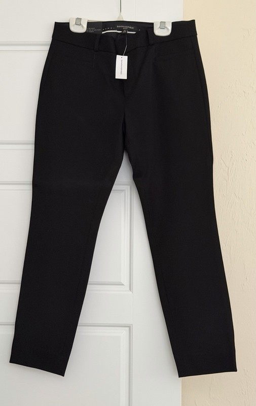 NEW Banana Republic  Sloan Slim High-Rise Ankle Pant Black ~ Size 4 Petit