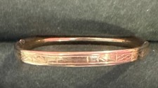 1/20 12k G.F. Engraved Baby Bangle Bracelet Signed H.F.B 3.25 Grams 4.5  