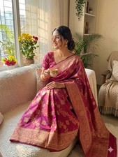SARI INDIAN PAKISTANI WEDDING SAREE BLOUSE NEW DESIGNER BOLLYWOOD PARTY WEAR