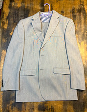 Chaps Men's Beige 2-Piece Suit 40R Jacket 33x30 Pleated Pants