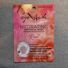 LASplash Hydrating Spa Facial Mask Rose 0.85 fl oz Hyaluronic Acid Sheet Mask