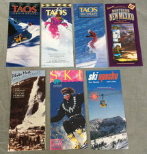 Vintage Snow Skiing Brochure Maps Lot Of 7 New Mexico - Taos Santa Fe Apache
