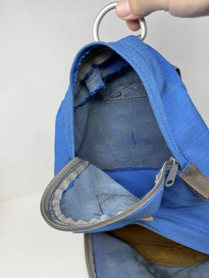 Mochila Sierra Designs Teardrop Vintage Años 70 Cordura y Cuero Berkeley CA Foto 3 de 4