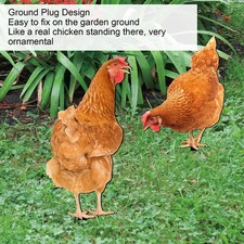 Garden Chicken Stake Colorful Weather Resistant Acrylic Decor Animal Figure