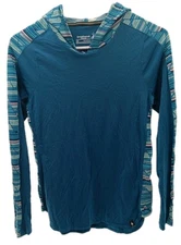 Smartwool Hoodie Shirt Women's XS Blue Wool Intraknit Long Sleeve Base Layer 