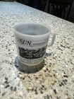 Vintage The Sun 1985 Oven Proof Galaxy Milk Glass Coffee Mug