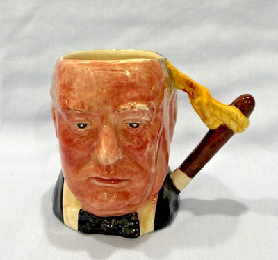 Lancaster Ltd WINSTON CHURCHILL 3'' Toby Jug ~ Hand Painted Englishware China VTG