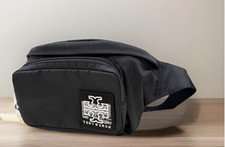 NWT Tory Burch Ripstop Embroidered Logo Nylon Belt Bag Fanny Pack In Black AUTH