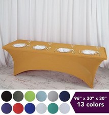 2 pcs 8 Feet Rectangular 96x30" Spandex Fitted Wedding Stretchable Tablecloth