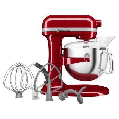 KitchenAid 6 Quart Bowl-Lift Stand Mixer w/ Attachments & Pouring Shield Red NEW