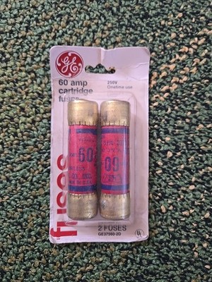 GE One-Time Cartridges Fuses 60 AMPS Pack of 2 GE37560-2D Factory Sealed