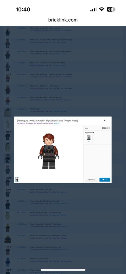 LEGO Star Wars minifigs Anakin clone head error sealed! Leia smooth hair Rare! - Image 3 of 4