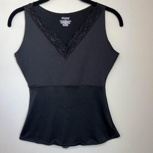 Spanx by Sara Blakely V-Neck Shapewear Tank Top Black Lace Compression Sz Medium - Picture 1 of 7
