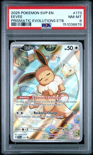 2025 POKEMON SVP EN-SV BLACK STAR PROMO #173 EEVEE PSA 8