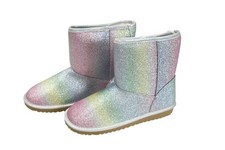 The Childrens Place Boots Girls Size 4 Multicolor Glitter Rainbow Winter Pull On