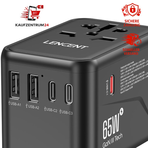 Reiseadapter GaN III 65W mit 2