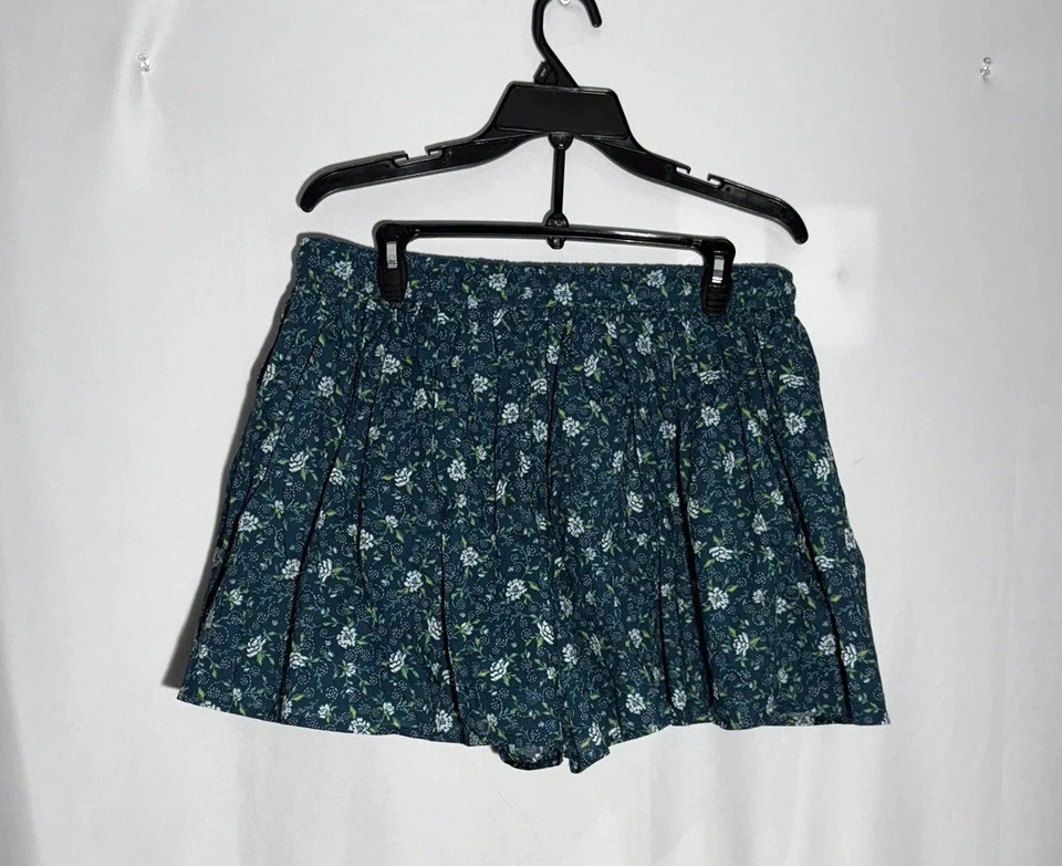 Pantalones Cortos Old Navy Para Mujer Cintura Alta Volumen Volantes Skort Verde Floral Grande Foto 2 de 4