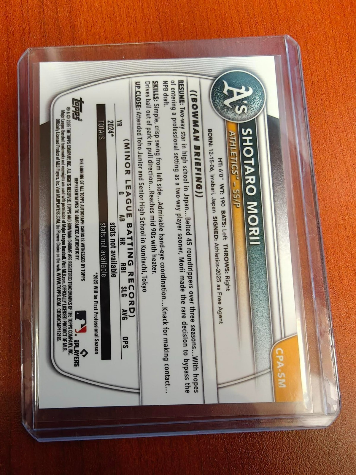 2025 Bowman Chrome SHOTARO MORII 1st GOLD AUTO 44/50 🇯🇵 Next Shohei Ohtani?! view 3