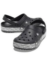 Crocs Unisex Crocband Logo Motion Clogs, Size 8 Men/10 Women, 206381, Black NWT