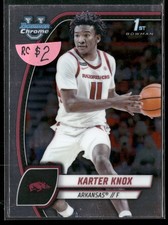 2024-25 Bowman University Chrome #41 Karter Knox Arkansas Razorbacks